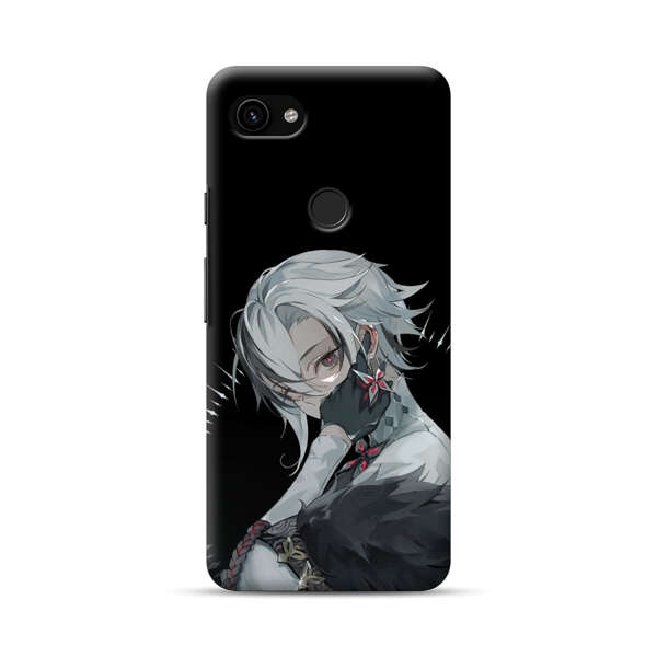 Anime Character with Silver Hair and Dark Feathers Google Pixel 3a Hard Case