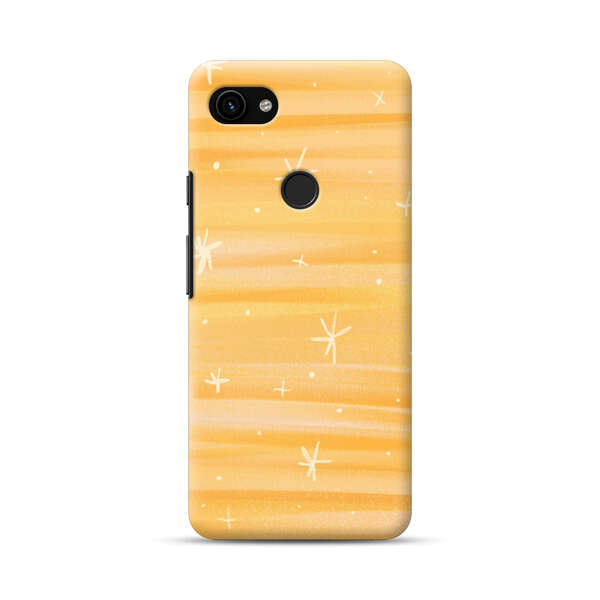 Bright Orange Star Pattern Google Pixel 3a Hard Case