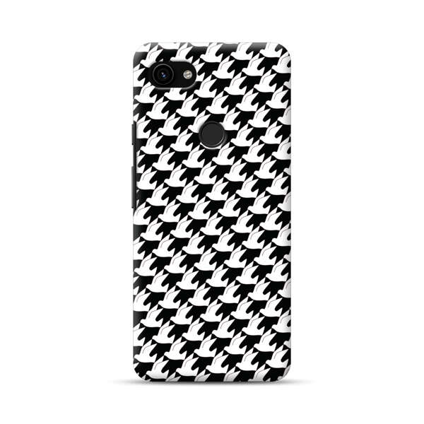 Classic Black and White Houndstooth Pattern Google Pixel 3a Hard Case