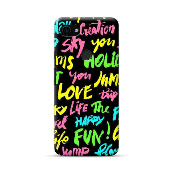 Colorful Positive Motivational Words Pattern Google Pixel 3a Hard Case