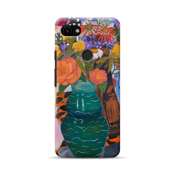 Colorful Still Life with Flower Vases and Shell Google Pixel 3a Hard Case