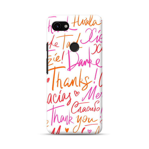 Colorful Thank You Multilingual Pattern Google Pixel 3a Hard Case