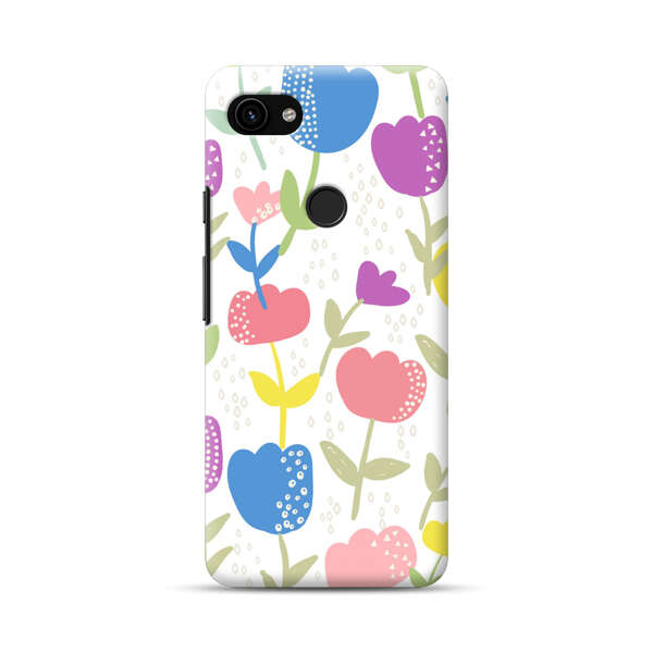 Colorful Tulip Floral Pattern Google Pixel 3a Hard Case
