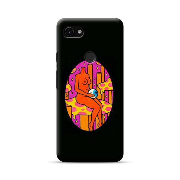 Faceless Nude Figure Holding Sphere Abstract Art Google Pixel 3a Hard Case