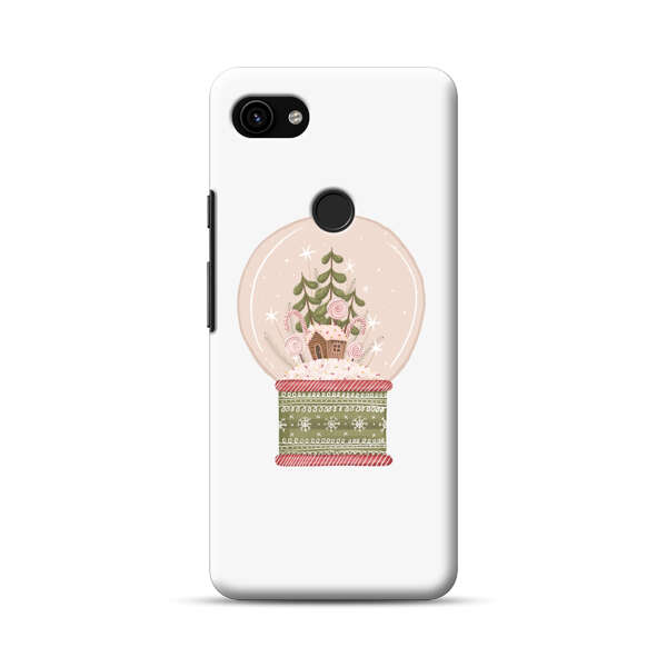 Holiday Snow Globe with Gingerbread House Google Pixel 3a Hard Case