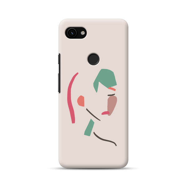 Minimalist Abstract Line Art Woman Face Google Pixel 3a Hard Case