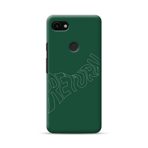 Minimalist Green Wavy Return Text Google Pixel 3a Hard Case