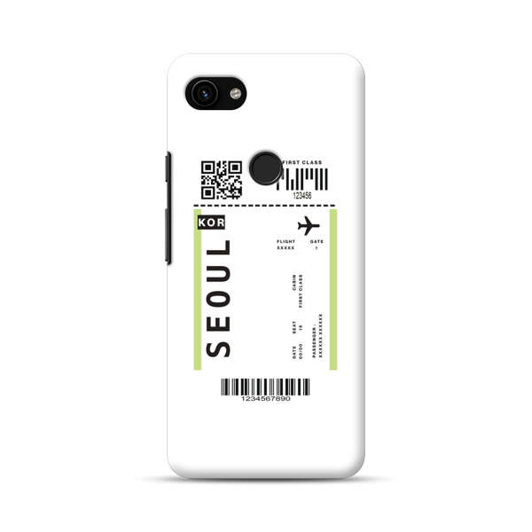 Minimalist Seoul Boarding Pass Google Pixel 3a Hard Case