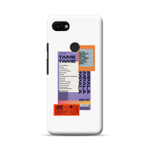 Modern Graphic Collage with Typography and Ticket Elements Google Pixel 3a Hard Case