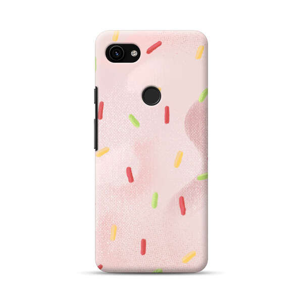 Pastel Pink Sprinkles Pattern Google Pixel 3a Hard Case