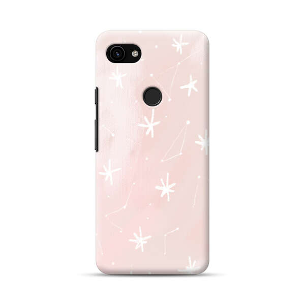Pink Stars and Constellation Pattern Google Pixel 3a Hard Case
