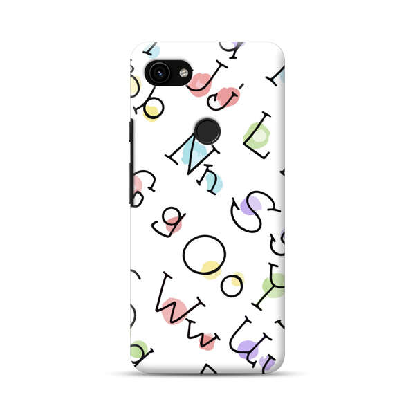 Playful Alphabet Pattern with Colorful Letters Google Pixel 3a Hard Case