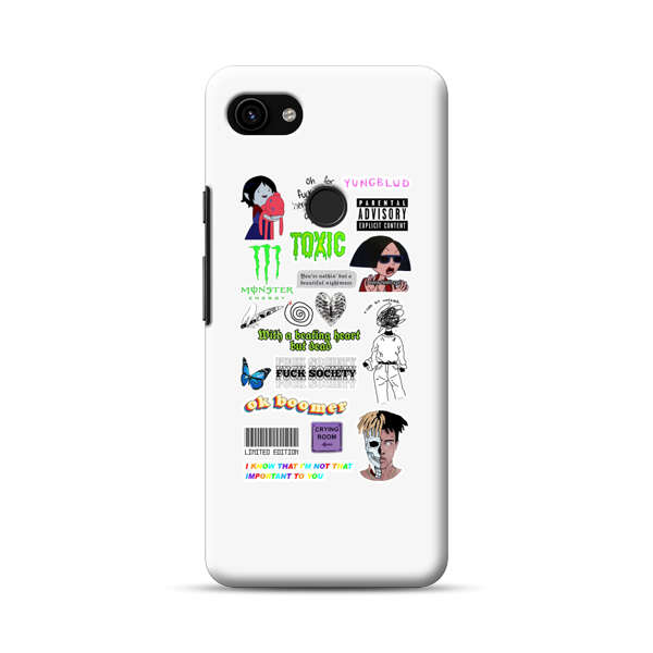 Sticker Collage Edgy Expressive Pop Culture Google Pixel 3a Hard Case