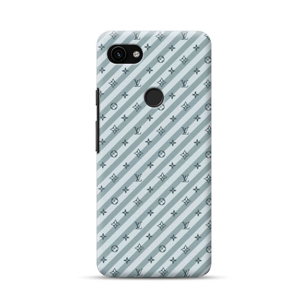 Stylish Blue Diagonal Striped Luxury Logo Pattern Google Pixel 3a Hard Case