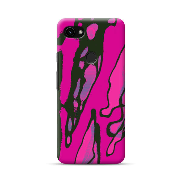 Vibrant Abstract Magenta Black Pattern Google Pixel 3a Hard Case
