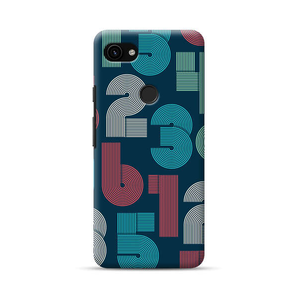 Vibrant Seamless Pattern of Colorful Stylized Numbers Google Pixel 3a Hard Case