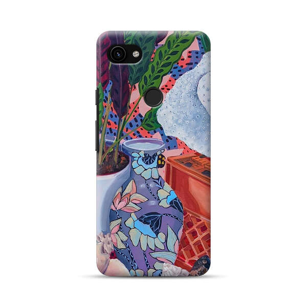 Vibrant Still Life with Plants and Vase Google Pixel 3a Hard Case