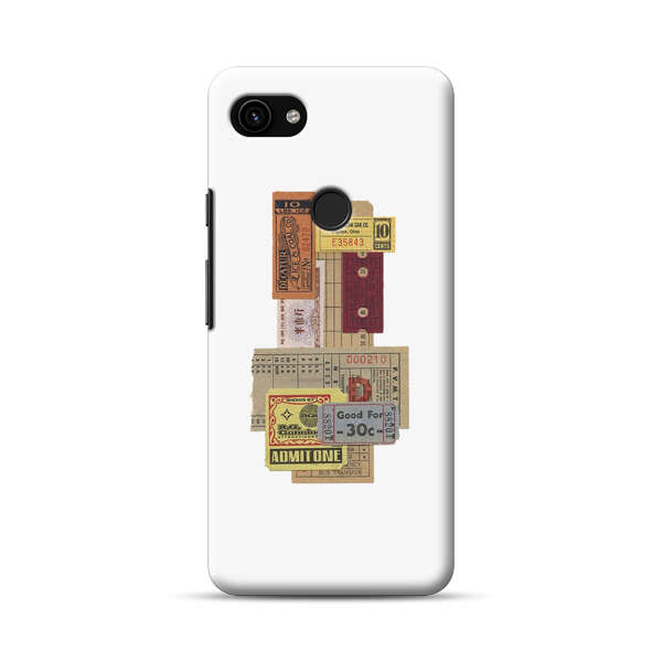 Vintage Admission and Raffle Tickets Collage Google Pixel 3a Hard Case