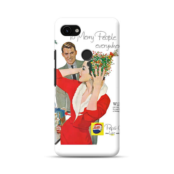 Vintage Pepsi-Cola Holiday Advertisement Google Pixel 3a Hard Case