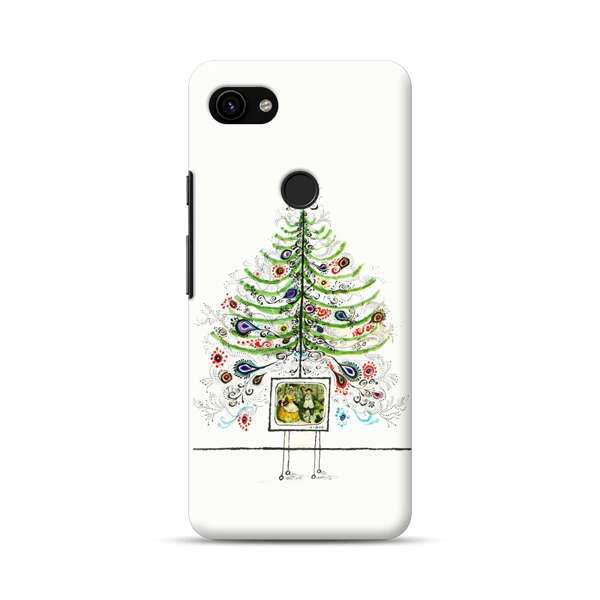 Whimsical Christmas Tree Artistic Design Google Pixel 3a Hard Case