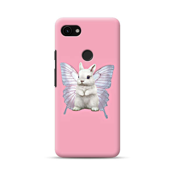 White Bunny with Butterfly Wings Google Pixel 3a Hard Case