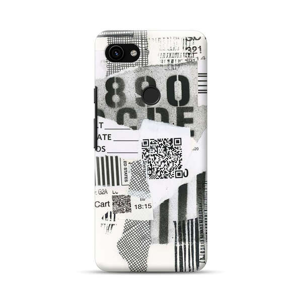 Abstract Collage Torn Paper Barcodes Google Pixel 3a XL Hard Case