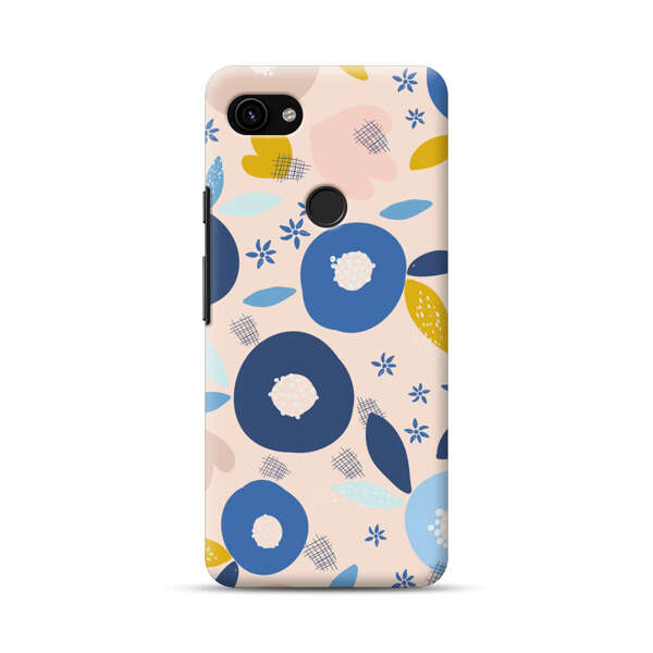 Abstract Floral Pattern with Blue, Pink and Mustard Flowers Google Pixel 3a XL Hard Case