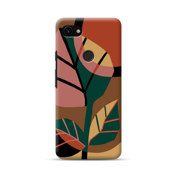 Abstract Geometric Leaves Design Google Pixel 3a XL Hard Case