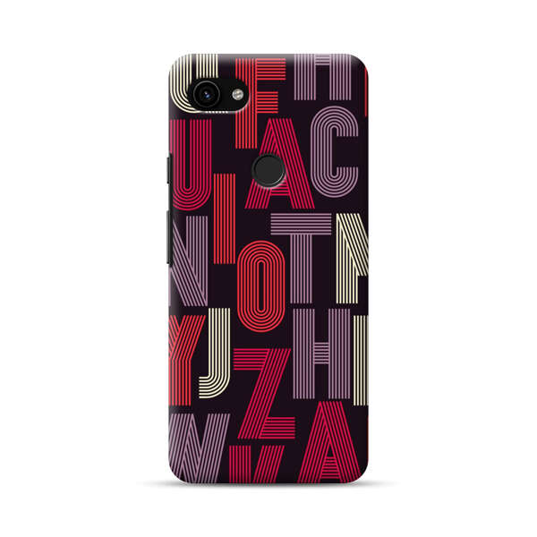 Abstract Letters Pattern Google Pixel 3a XL Hard Case