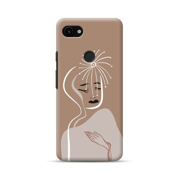 Artistic Abstract Portrait with Serene Face Google Pixel 3a XL Hard Case