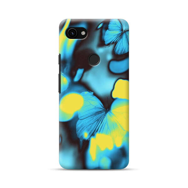 Blue Butterflies Glowing Abstract Background Google Pixel 3a XL Hard Case