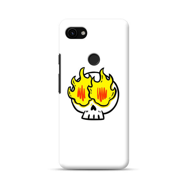 Cartoon Skull with Flames Google Pixel 3a XL Hard Case