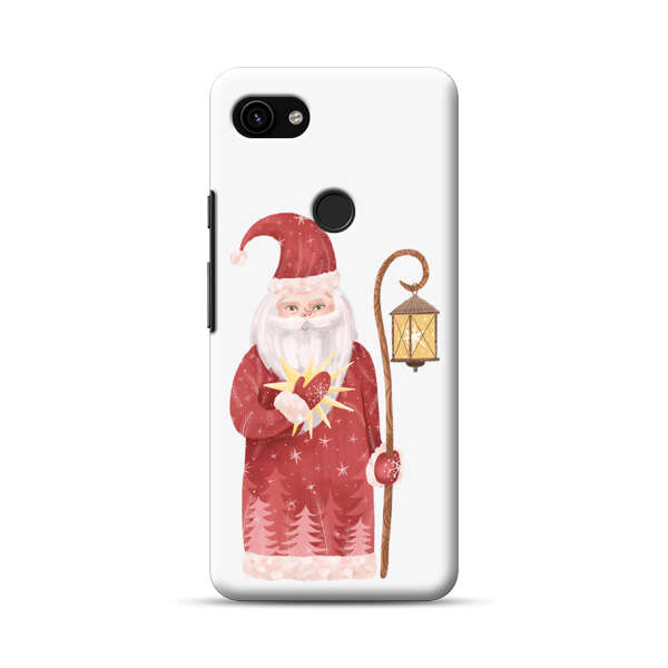 Charming Santa Claus Holding Glowing Heart and Lantern Google Pixel 3a XL Hard Case