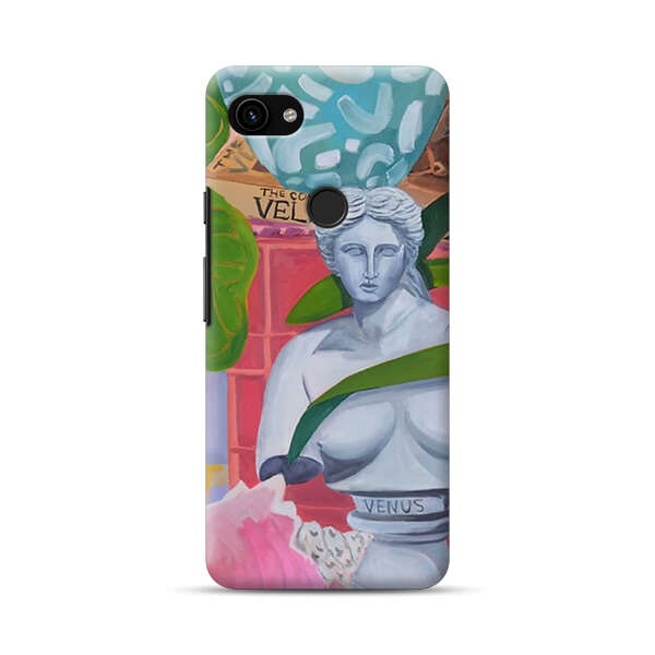 Classical Venus Bust with Green Leaves and Vibrant Vases Google Pixel 3a XL Hard Case