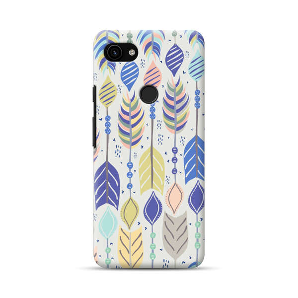Colorful Feathers Pattern Pastel Google Pixel 3a XL Hard Case