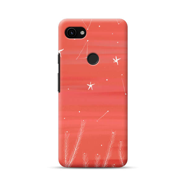 Coral Night Sky with Stars and Plants Google Pixel 3a XL Hard Case