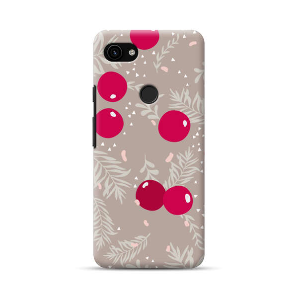 Cranberries and pine branches holiday pattern Google Pixel 3a XL Hard Case
