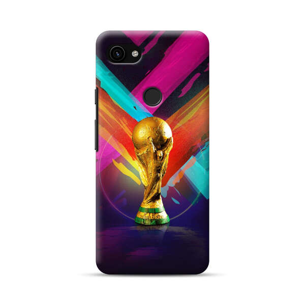 Golden Soccer Trophy with Colorful Abstract Background Google Pixel 3a XL Hard Case