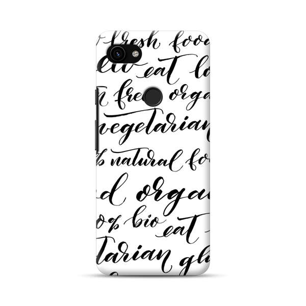 Healthy Food Lifestyle Calligraphy Pattern Google Pixel 3a XL Hard Case