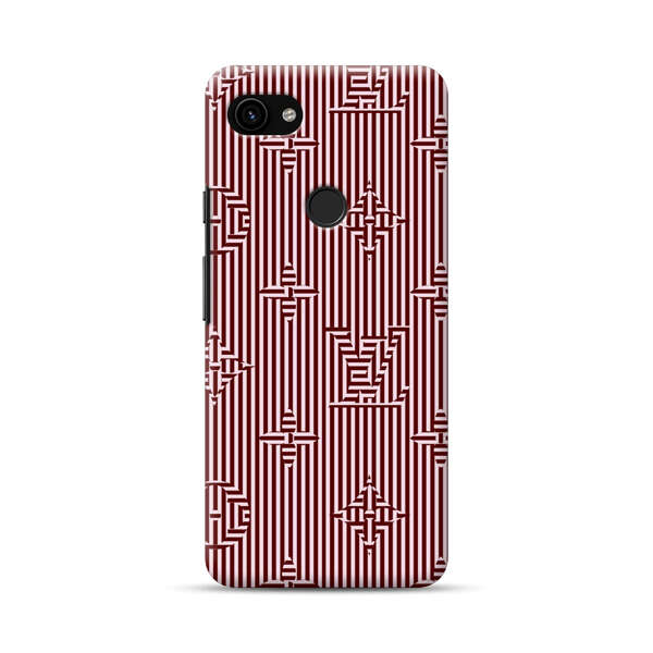 Intricate Geometric Striped Pattern Google Pixel 3a XL Hard Case