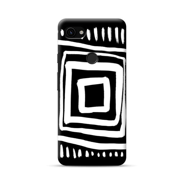 Minimalist Geometric Black and White Design Google Pixel 3a XL Hard Case