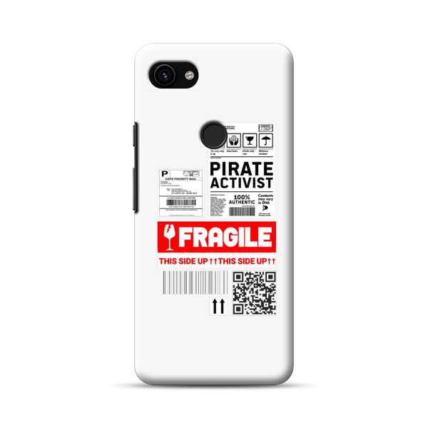 Pirate Activist Fragile Shipping Label Google Pixel 3a XL Hard Case