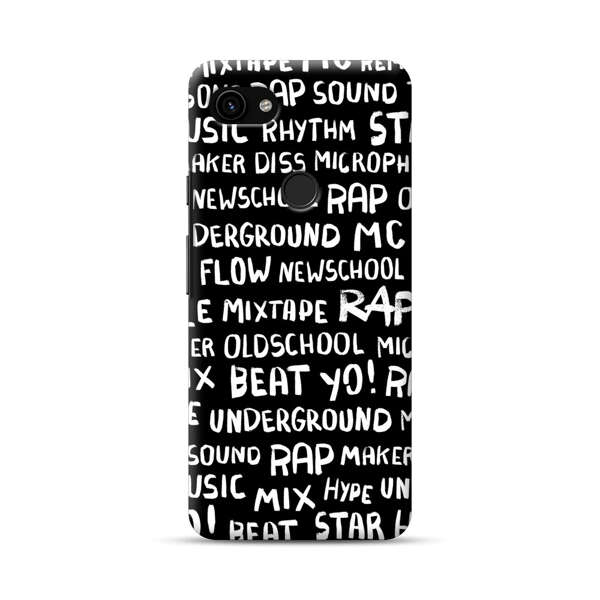 Rap Hip Hop Words Collage Google Pixel 3a XL Hard Case