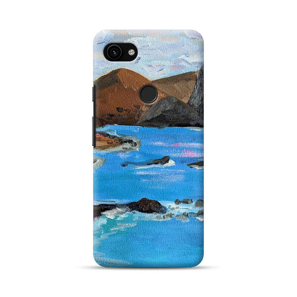 Rocky Coastline Ocean Painting Google Pixel 3a XL Hard Case