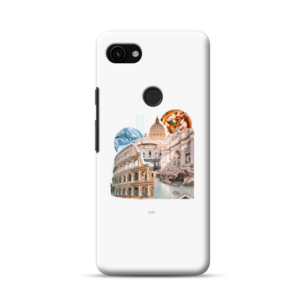 Rome Landmarks with Pizza Google Pixel 3a XL Hard Case