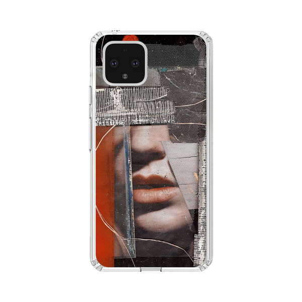 Abstract Collage Close Up Face Google Pixel 4 Case
