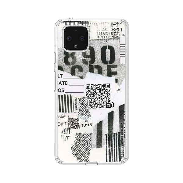 Abstract Collage Torn Paper Barcodes Google Pixel 4 Case