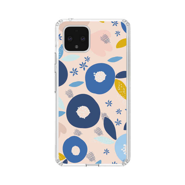 Abstract Floral Pattern with Blue, Pink and Mustard Flowers Google Pixel 4 Case