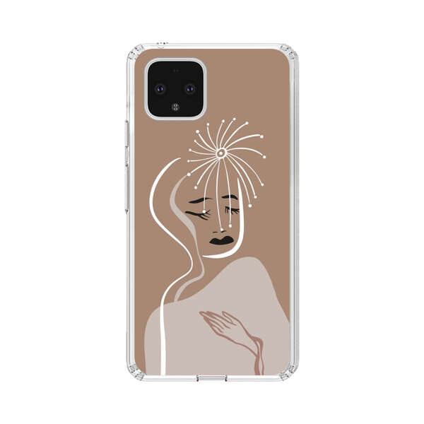 Artistic Abstract Portrait with Serene Face Google Pixel 4 Case