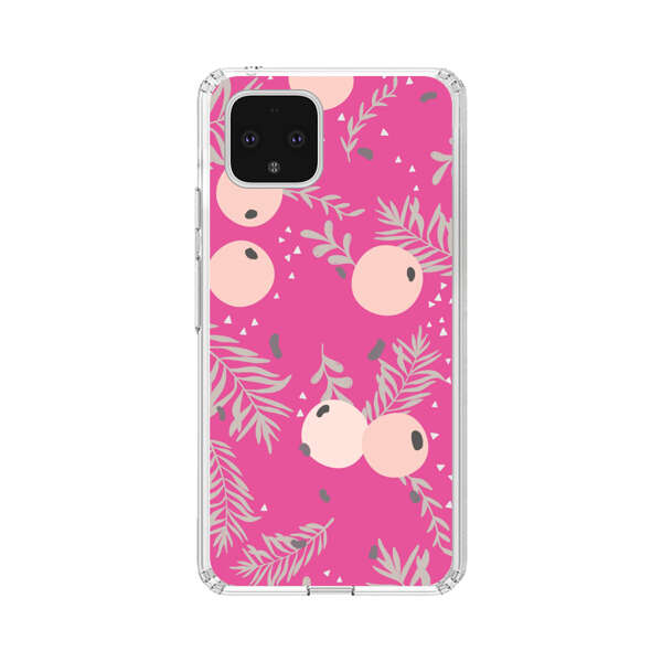 Berries Floral Pattern Pink Background Google Pixel 4 Case